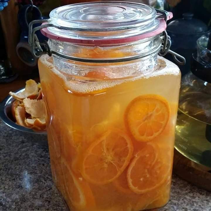 Jar of orange liqueur